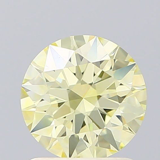 Lab-Grown Round Diamond - 1.11 Carats, Fancy Yellow Color, VS1 Clarity - Certified by IGI - Report Number: LG615372637