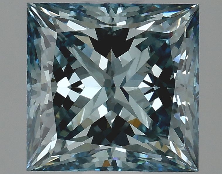 Lab-Grown Princess Diamond - 2.17 Carats, Fancy Intense Blue Color, VS1 Clarity - Certified by IGI - Report Number: LG633474225