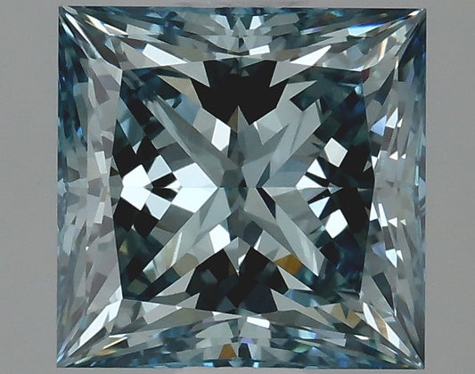 Lab-Grown Princess Diamond - 2.17 Carats, Fancy Intense Blue Color, VS1 Clarity - Certified by IGI - Report Number: LG633474225