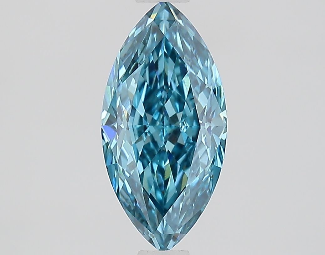 Lab-Grown Marquise Diamond - 1.19 Carats, Fancy Vivid Blue Color, VS1 Clarity - Certified by IGI - Report Number: LG685509318