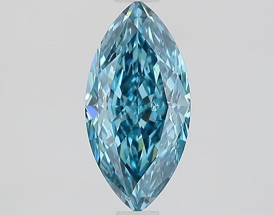 Lab-Grown Marquise Diamond - 1.19 Carats, Fancy Vivid Blue Color, VS1 Clarity - Certified by IGI - Report Number: LG685509318