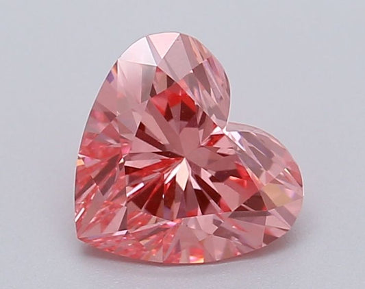 Lab-Grown Heart Diamond - 1.01 Carats, Fancy Vivid Pink Color, VS1 Clarity - Certified by IGI - Report Number: LG615367017