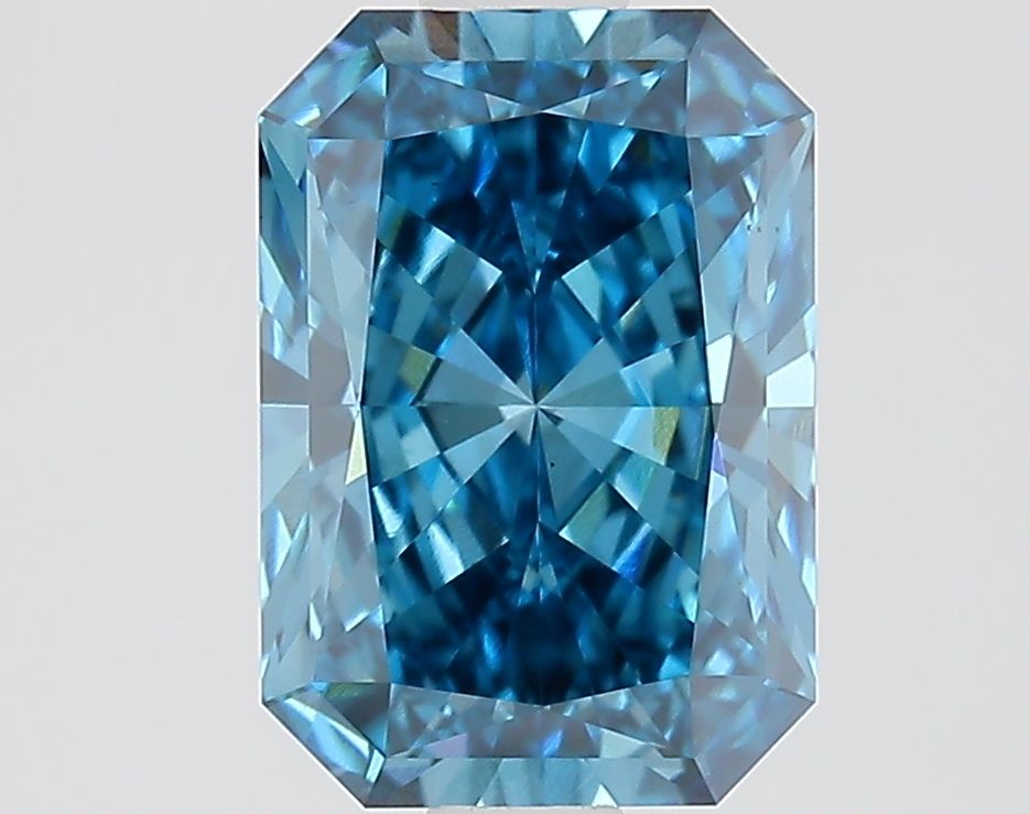 Lab-Grown Radiant Diamond - 1.56 Carats, Fancy Vivid Blue Color, VS1 Clarity - Certified by IGI - Report Number: LG687582712