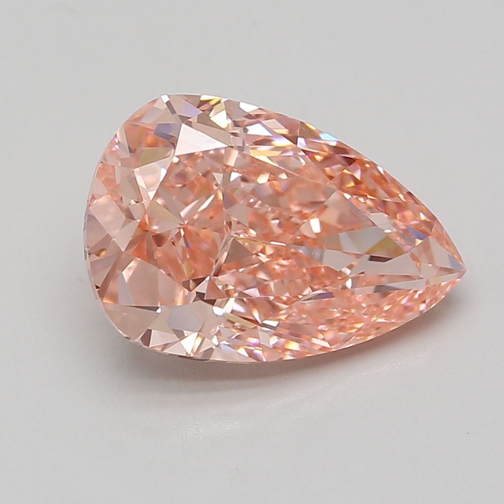 Lab-Grown Pear Diamond - 6.29 Carats, Fancy Vivid Pink Color, VVS2 Clarity - Certified by IGI - Report Number: LG687591032