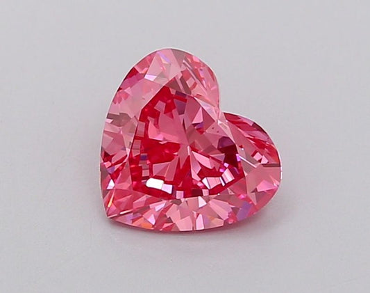 Lab-Grown Heart Diamond - 1.09 Carats, Fancy Vivid Pink Color, VVS2 Clarity - Certified by IGI - Report Number: LG633476825