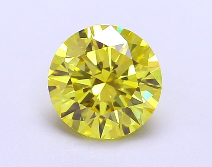 Lab-Grown Round Diamond - 1.19 Carats, Fancy Vivid Yellow Color, VS1 Clarity - Certified by IGI - Report Number: LG677560892