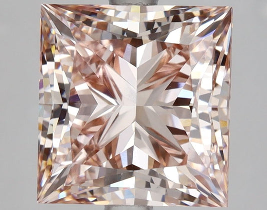 Lab-Grown Princess Diamond - 4.58 Carats, Fancy Pink Color, VVS2 Clarity - Certified by IGI - Report Number: 629400206