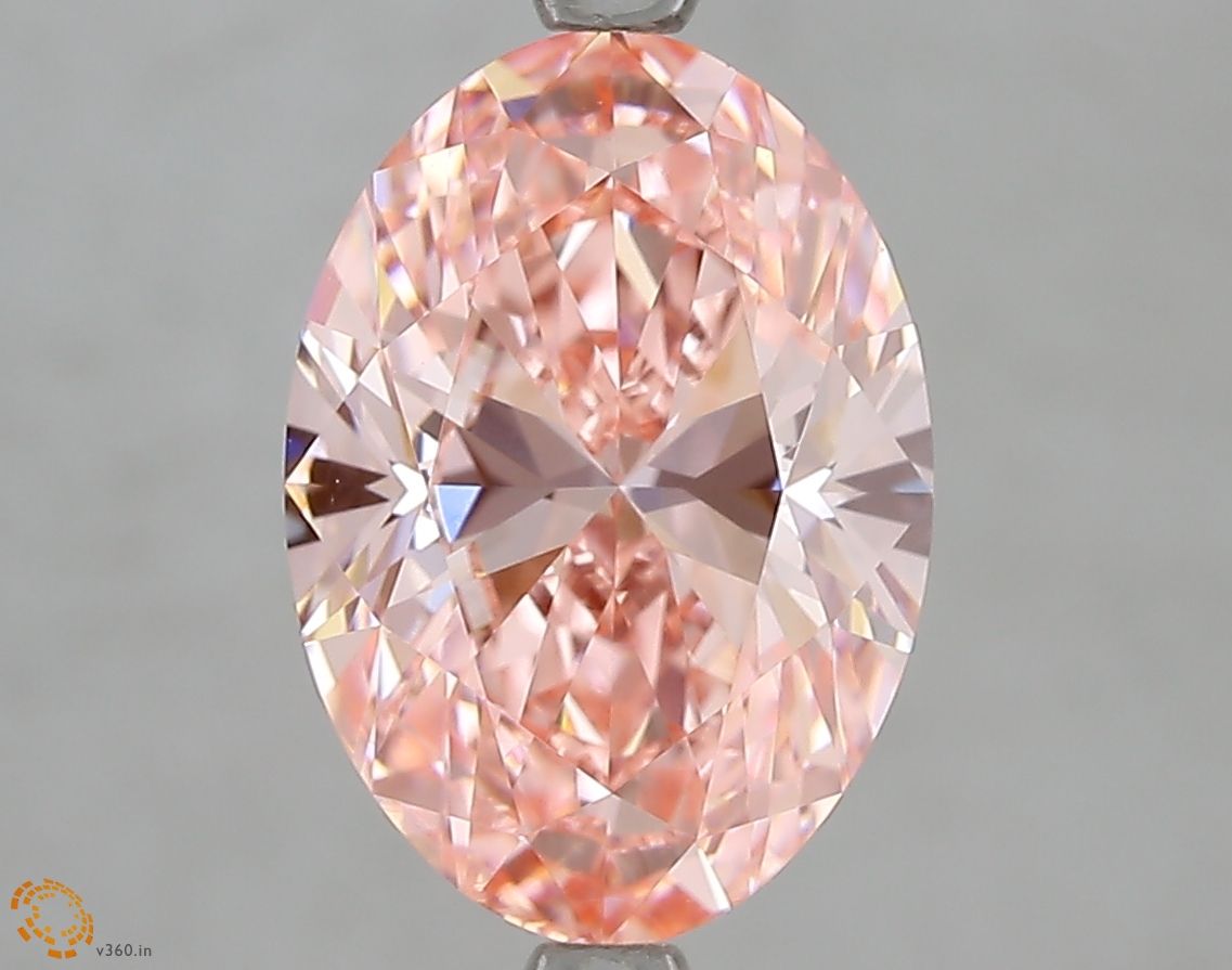 Lab-Grown Oval Diamond - 3.01 Carats, Fancy Vivid Pink Color, VVS2 Clarity - Certified by IGI - Report Number: LG663404247