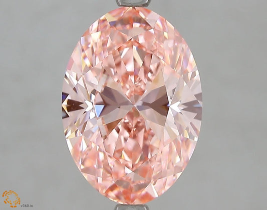 Lab-Grown Oval Diamond - 3.01 Carats, Fancy Vivid Pink Color, VVS2 Clarity - Certified by IGI - Report Number: LG663404247