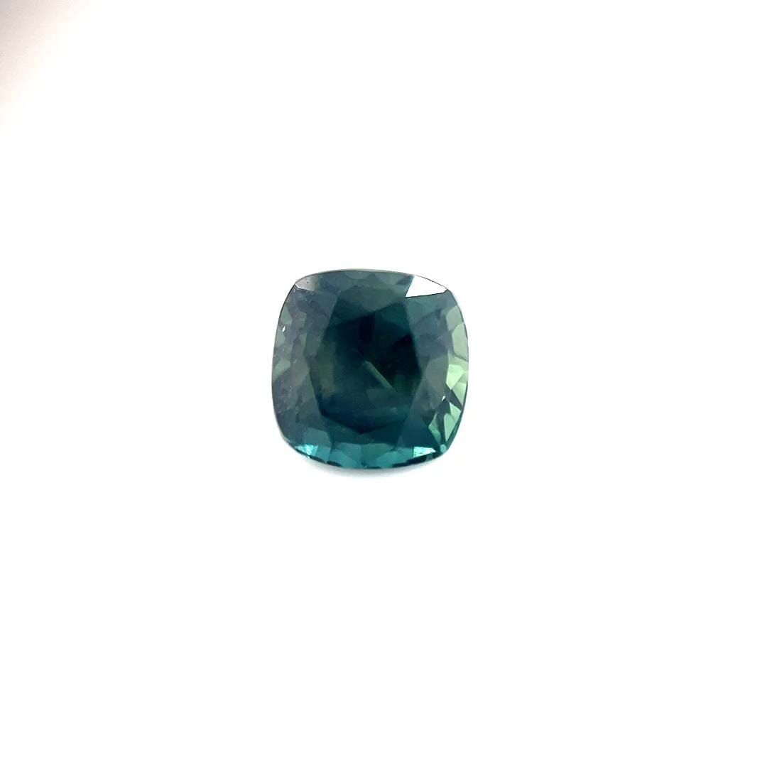 Cushion 2.44ct Teal Green Sapphire SI Clarity • NONE • 1C0C40FFE9