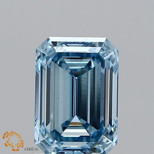 Lab-Grown Emerald Diamond - 1.06 Carats, Fancy Intense Blue Color, VS2 Clarity - Certified by IGI - Report Number: LG635470541