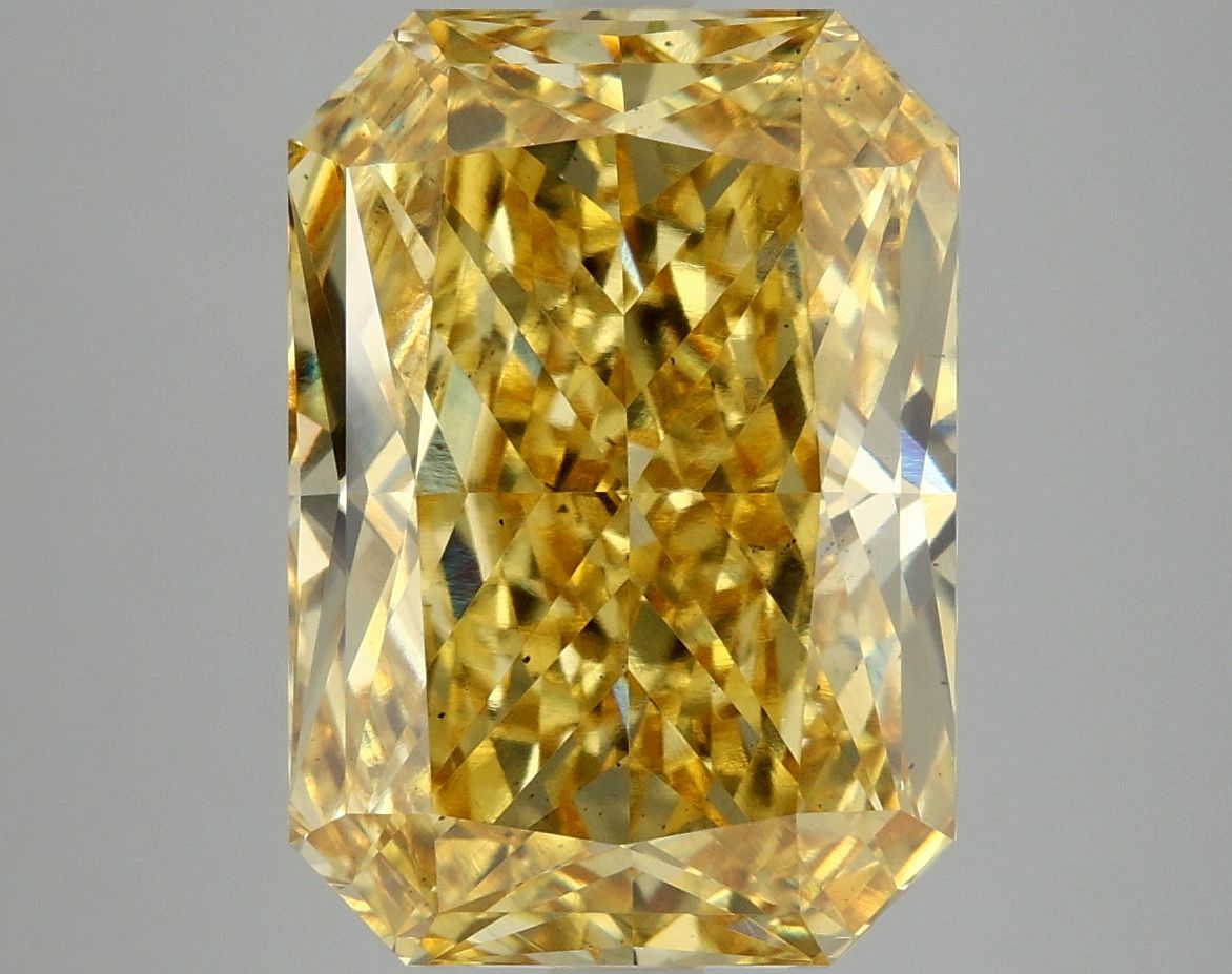Lab-Grown Radiant Diamond - 7.59 Carats, Fancy Vivid Yellow Color, VS2 Clarity - Certified by IGI - Report Number: LG675566500
