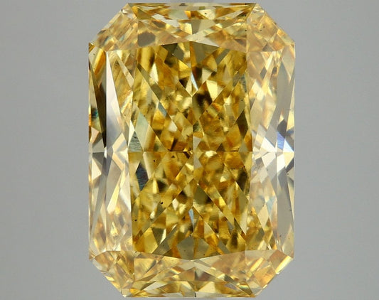 Lab-Grown Radiant Diamond - 7.59 Carats, Fancy Vivid Yellow Color, VS2 Clarity - Certified by IGI - Report Number: LG675566500