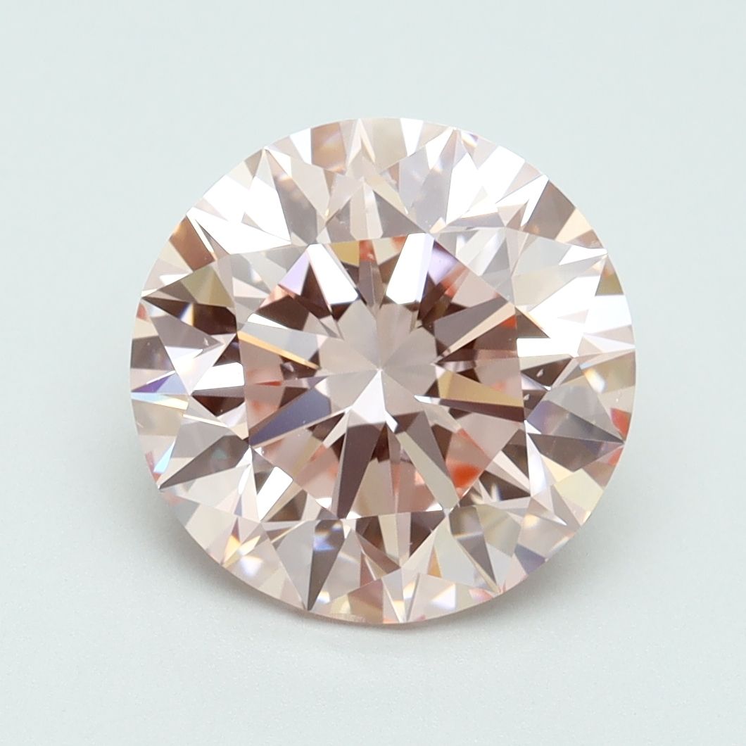 Lab-Grown Round Diamond - 3.5 Carats, Fancy Intense Pink Color, VS2 Clarity - Certified by IGI - Report Number: LG617483769