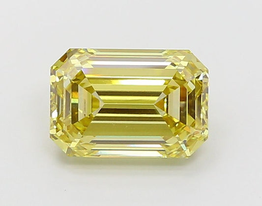 Lab-Grown Emerald Diamond - 3.08 Carats, Fancy Intense Yellow Color, VVS2 Clarity - Certified by IGI - Report Number: LG680508641