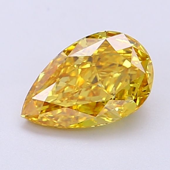 Lab-Grown Pear Diamond - 1.01 Carats, Fancy Vivid Yellow Color, SI1 Clarity - Certified by IGI - Report Number: LG690513773
