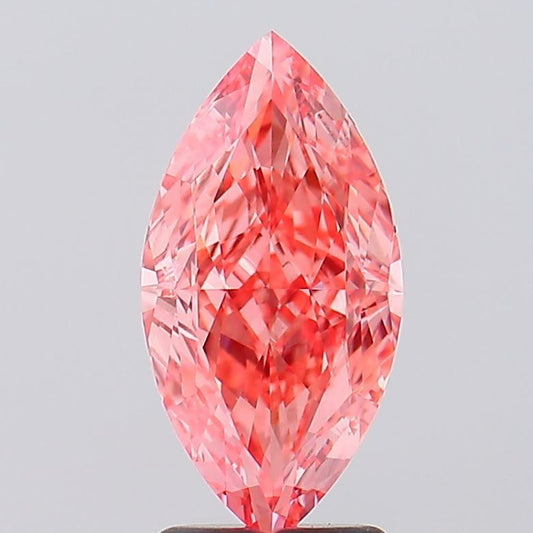 Lab-Grown Marquise Diamond - 2.55 Carats, Fancy Vivid Pink Color, VVS2 Clarity - Certified by IGI - Report Number: LG628436216