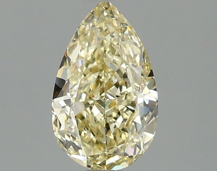 Lab-Grown Pear Diamond - 1.01 Carats, Fancy Yellow Color, VVS2 Clarity - Certified by IGI - Report Number: LG662415964