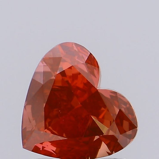 Lab-Grown Heart Diamond - 1.1 Carats, Fancy Vivid Red Color, VS1 Clarity - Certified by IGI - Report Number: LG673430594