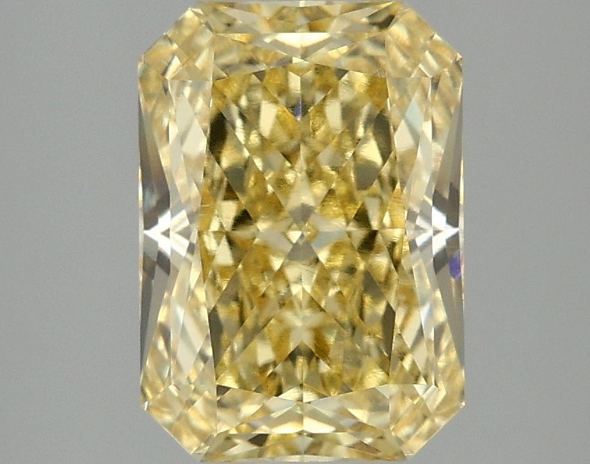 Lab-Grown Radiant Diamond - 3.08 Carats, Fancy Vivid Yellow Color, VVS2 Clarity - Certified by IGI - Report Number: LG675578557