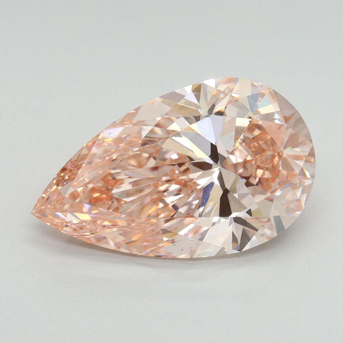 Lab-Grown Pear Diamond - 7.01 Carats, Fancy Intense Pink Color, VS1 Clarity - Certified by IGI - Report Number: LG647421695