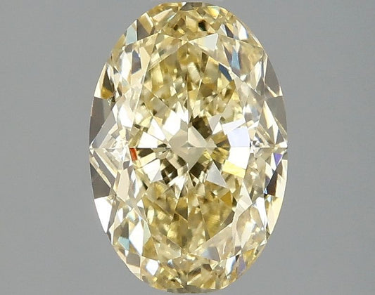 Lab-Grown Oval Diamond - 1.97 Carats, Fancy Intense Yellow Color, VVS2 Clarity - Certified by IGI - Report Number: LG669460889