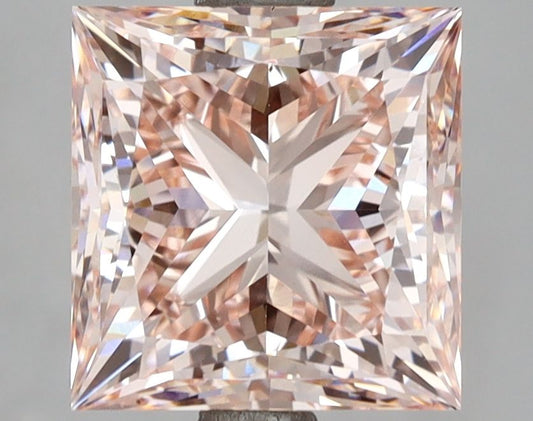 Lab-Grown Princess Diamond - 4.03 Carats, Fancy Intense Pink Color, VS1 Clarity - Certified by IGI - Report Number: LG677551500