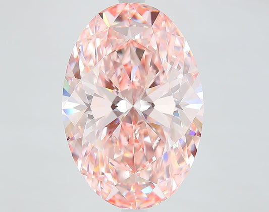Lab-Grown Oval Diamond - 8.16 Carats, Fancy Intense Pink Color, VVS2 Clarity - Certified by IGI - Report Number: LG619440845