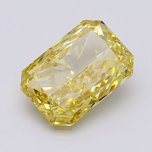 Lab-Grown Radiant Diamond - 4.63 Carats, Fancy Vivid Yellow Color, VS1 Clarity - Certified by IGI - Report Number: LG668454882