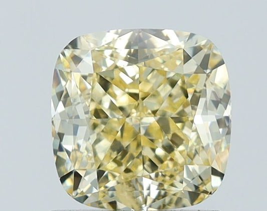 Lab-Grown Cushion Diamond - 1.51 Carats, Fancy Yellow Color, VS1 Clarity - Certified by IGI - Report Number: LG624426980