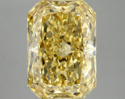 Lab-Grown Radiant Diamond - 5.09 Carats, Fancy Vivid Yellow Color, VS2 Clarity - Certified by IGI - Report Number: LG671440741