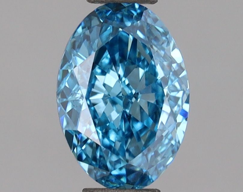 Lab-Grown Oval Diamond - 1.02 Carats, Fancy Vivid Blue Color, VS1 Clarity - Certified by IGI - Report Number: LG685535322