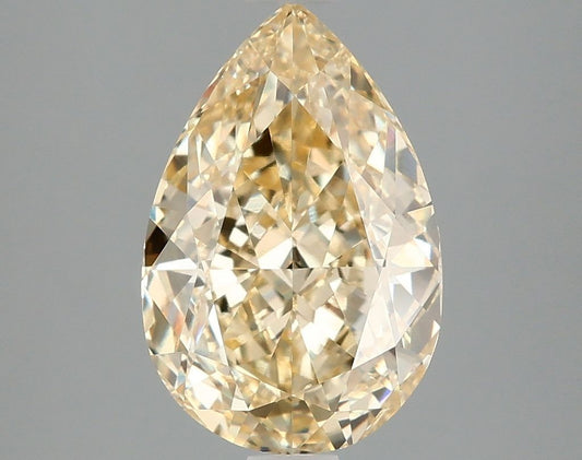 Lab-Grown Pear Diamond - 3.09 Carats, Fancy Intense Yellow Color, VVS2 Clarity - Certified by IGI - Report Number: LG668417531