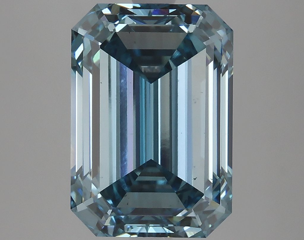 Lab-Grown Emerald Diamond - 5.21 Carats, Fancy Intense Blue Color, VS1 Clarity - Certified by IGI - Report Number: LG621483220