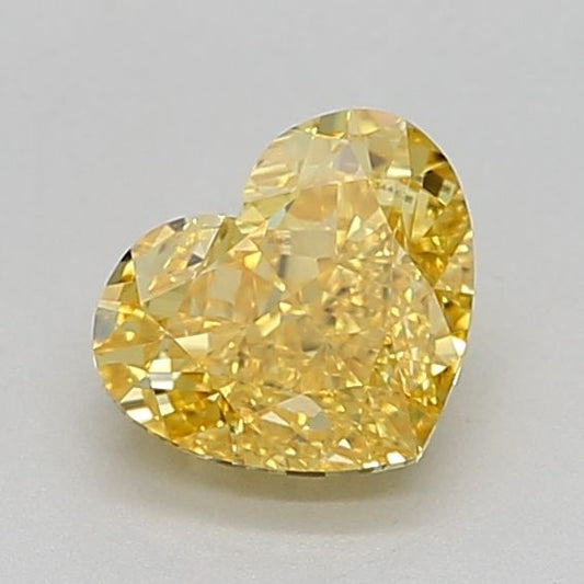 Lab-Grown Heart Diamond - 1.51 Carats, Fancy Vivid Yellow Color, VS1 Clarity - Certified by IGI - Report Number: LG634475598