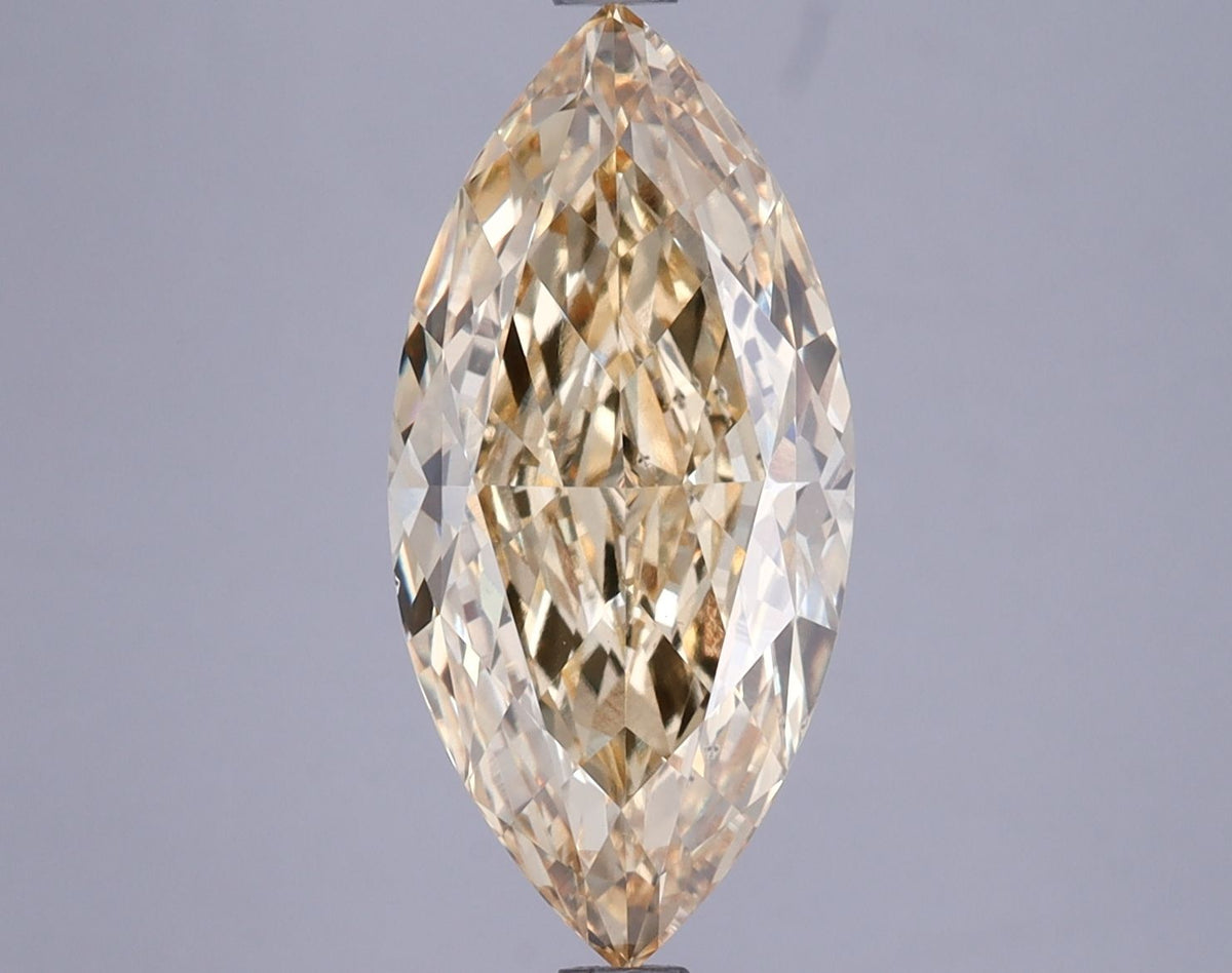 Lab-Grown Marquise Diamond - 3.52 Carats, Fancy Intense Yellow Color, VS1 Clarity - Certified by IGI - Report Number: LG624439958