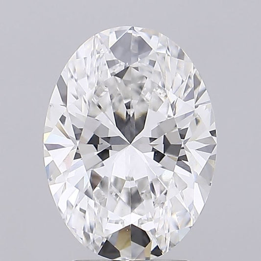 Lab-Grown Oval Diamond - 3.1 Carats, F Color, VVS2 Clarity - Certified by IGI - Report Number: LG675547955