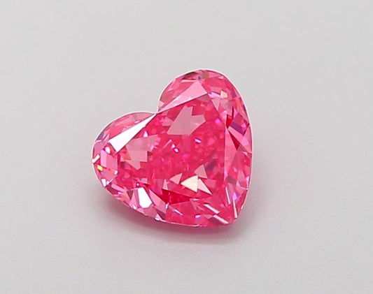 Lab-Grown Heart Diamond - 1.03 Carats, Fancy Vivid Pink Color, VS1 Clarity - Certified by IGI - Report Number: LG669415644