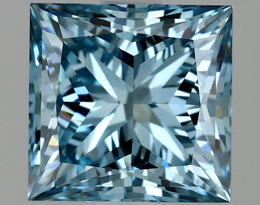 Lab-Grown Princess Diamond - 1.81 Carats, Fancy Vivid Blue Color, VS2 Clarity - Certified by IGI - Report Number: LG634428140