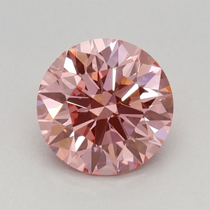Lab-Grown Round Diamond - 0.62 Carats, Fancy Vivid Pink Color, VS1 Clarity - Certified by IGI - Report Number: LG675547524