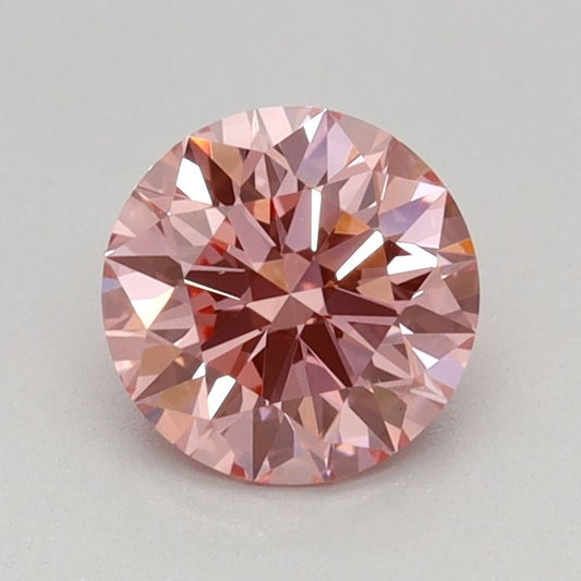 Lab-Grown Round Diamond - 0.62 Carats, Fancy Vivid Pink Color, VS1 Clarity - Certified by IGI - Report Number: LG675547524