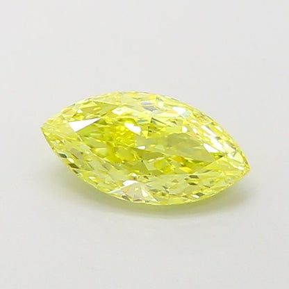 Lab-Grown Marquise Diamond - 1.02 Carats, Fancy Vivid Yellow Color, VVS1 Clarity - Certified by IGI - Report Number: LG660455230