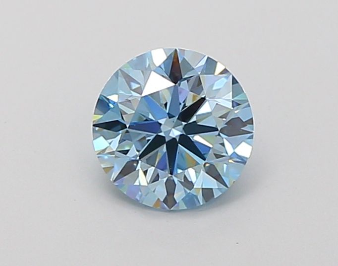 Lab-Grown Round Diamond - 0.91 Carats, Fancy Intense Blue Color, VS1 Clarity - Certified by IGI - Report Number: LG666403439