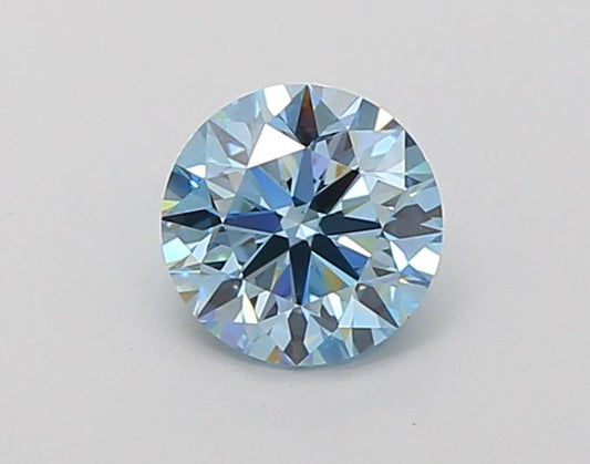 Lab-Grown Round Diamond - 0.91 Carats, Fancy Intense Blue Color, VS1 Clarity - Certified by IGI - Report Number: LG666403439