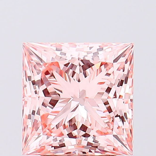 Lab-Grown Princess Diamond - 3.01 Carats, Fancy Vivid Pink Color, VVS2 Clarity - Certified by IGI - Report Number: LG654419378