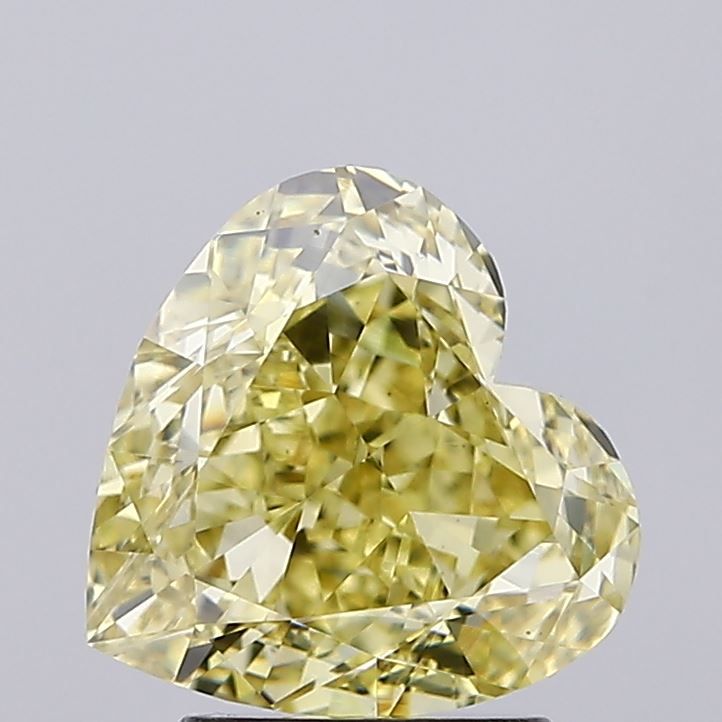 Lab-Grown Heart Diamond - 3.01 Carats, Fancy Intense Yellow Color, VVS2 Clarity - Certified by IGI - Report Number: LG671415103