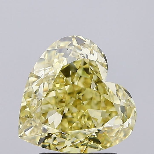Lab-Grown Heart Diamond - 3.01 Carats, Fancy Intense Yellow Color, VVS2 Clarity - Certified by IGI - Report Number: LG671415103