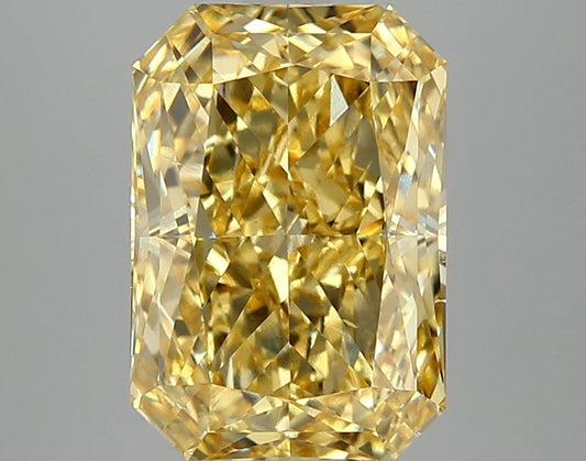 Lab-Grown Radiant Diamond - 4.89 Carats, Fancy Vivid Yellow Color, VS1 Clarity - Certified by IGI - Report Number: LG658479946