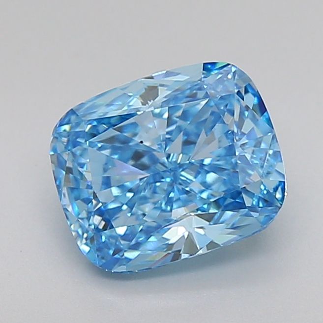 Lab-Grown Cushion Diamond - 1.78 Carats, Fancy Vivid Blue Color, VS2 Clarity - Certified by IGI - Report Number: LG605346380