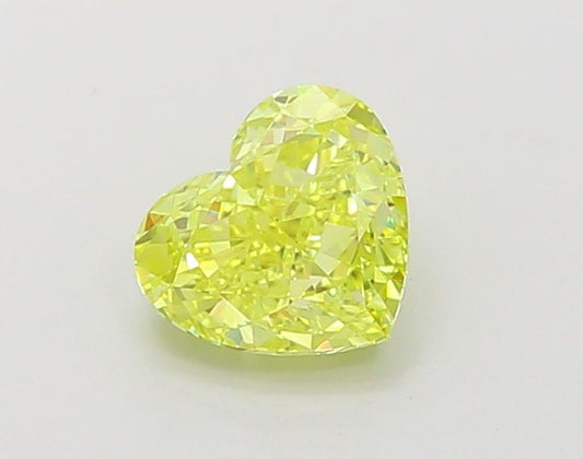 Lab-Grown Heart Diamond - 1.26 Carats, Fancy Vivid Yellow Color, VVS2 Clarity - Certified by IGI - Report Number: LG660440349